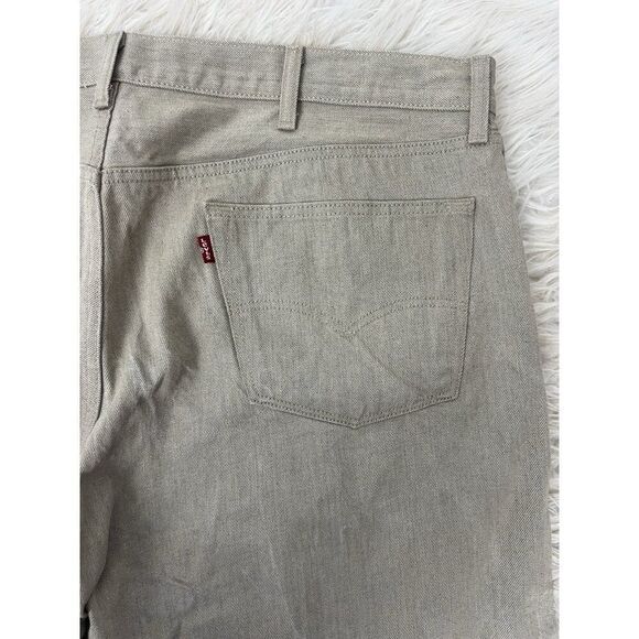 Levis 501 Red Tab Straight Leg Button Fly White Oak Cone Denim Jean Pants 44x32 - Picture 10 of 11